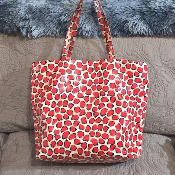 Vintage Kate Spade vinyl leopard print tote bag - Picture 3 of 6